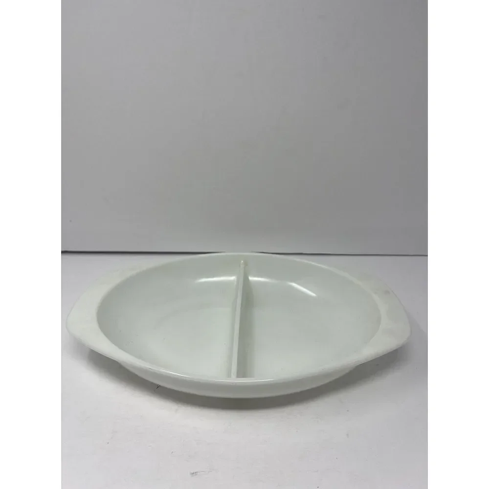 Vintage PYREX White #1063 Divided Glass Baking & Serving Dish‎ 1 1/2 Quarts